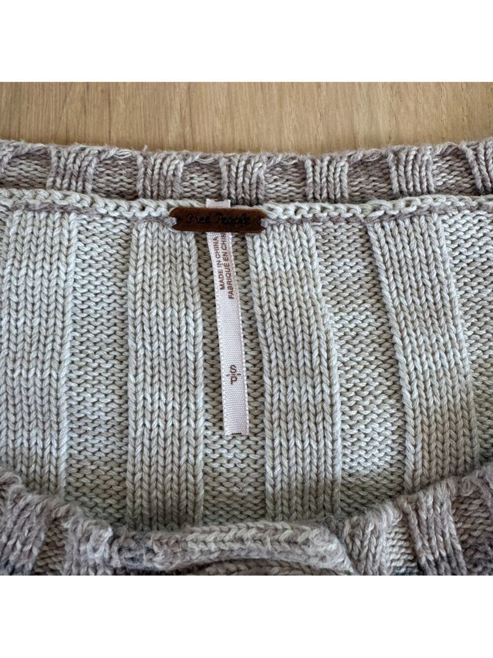 Free People Oatmeal Angora Ribbed Button Cardigan Sweater Size Small - Picture 2 of 4